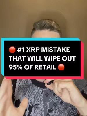 The cover image shows a person against a plain backdrop, with a text overlay in a rectangular shape. The text reads '#1 XRP MISTAKE, THAT WILL WIPE OUT 95% OF RETAIL'. The person is visible from the shoulders up, with a portion of their face showing. The background is blurry and plain, emphasizing the subject and the text overlay.