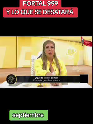 The cover image features a woman in a yellow jacket seated, with text overlays. The background suggests a television studio setting. The top text overlay is red with white text, and a green text overlay is at the bottom. A lower third text overlay is also present.