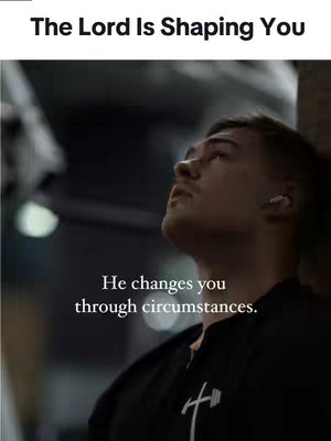 A man looking up with a contemplative expression. The image has a shallow depth of field, with the man in focus and the background blurred. Text overlays the image.