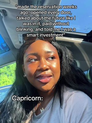 A well-lit selfie showing a woman looking to the side with a questioning expression. The upper portion of a car interior is visible, including the sunroof. Text overlays at the top and bottom of the image.