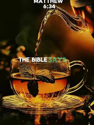A transparent teacup filled with tea and a sprig of mint is shown, with a glass teapot pouring more tea into it. The image is warm-toned and inviting, with soft lighting and a blurred background.