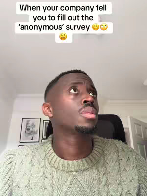 The image shows a man looking upwards with a slightly concerned expression. Text overlay at the top of the image reads a question in a playful font.