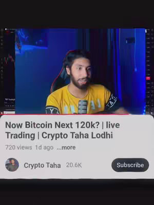 The cover image shows a man in a yellow shirt, seated in front of a computer screen. Text overlayed across the bottom indicates discussion about Bitcoin and live trading.