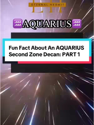 The cover image features a stylized design with an astrological theme. The background has a dynamic, glowing effect with streams of light radiating outward. A central rectangular element in black is overlaid with text in white, and below that a red horizontal bar. The text overlay consists of the word 'AQUARIUS' between two purple squiggly line symbols, along with the video title in a bold font. The overall layout is vertical and suggests a presentation style often found in social media content.