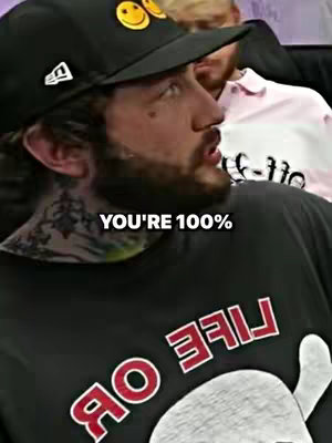 A man with tattoos on his neck and a black cap looking off to the side with text overlayed on the image.