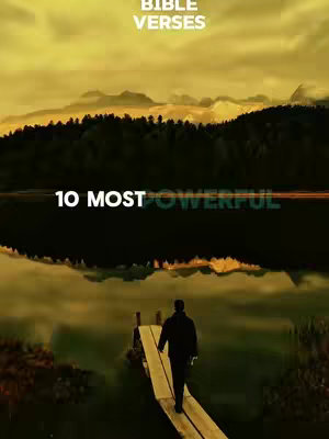 A serene image showcasing a person walking on a wooden pier towards the horizon, with the sun setting over a reflective body of water. The sky is a mix of gold and yellow hues, with dark green trees and mountains in the background. Text overlays at the top and middle, which may be the hook.