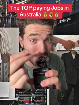 The cover image features a man holding what appears to be a microphone, overlaid with text and additional images. The foreground has the man, appearing to be speaking directly into the camera. Behind him are various images like buildings, financial graphs, and a handshake. The overlay is a red bar with white text detailing that topic of the video.
