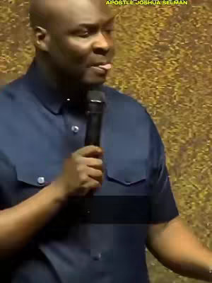The cover image features a man with dark skin, wearing a blue button-down shirt, holding a microphone, and speaking. The background is a textured gold color. The man is the main focus of the image.