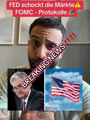 The cover features a man in a selfie-style shot, against a neutral background with framed art. Overlayed in the image are several textual elements: a red banner announces breaking news, and below, two images are framed on the bottom. One is a portrait of a man in glasses wearing a suit in the style of a serious news photo, and to the right is an image of an American flag waving against a partly cloudy sky.