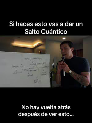 A man stands in front of a whiteboard on which a mind map with arrows and text is drawn, holding a microphone. There are overlaid texts at the top and bottom. The color palette includes white, black, and neutral tones creating a clean and informative look.