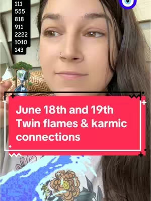 A woman with brown eyes and a nose ring is the central focus. She's looking slightly off-camera to the left. Behind her is a blurred background with leaves and sunlight peeking through. Overlayed on the image is a red rectangle with white text, and a column of numbers located to the top left of the woman.