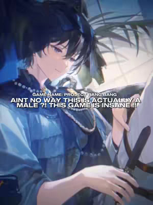 The cover image features an anime-styled male character with black hair and a contemplative expression, set against a backdrop of soft, blurred colors. Text overlays appear on the image, including the game name and commentary.