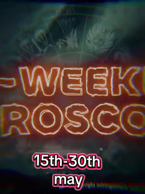 The image features a background of swirling, dark colors. Overlaid is text in a bright, glowing orange font. The text shows "-WEEKLY HOROSCOPE," with the dates "15th-30th may" in a smaller font below, outlined in a pinkish-red color.