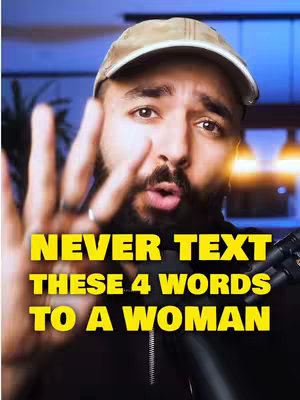 A close-up shot of a man with a beard and a tan cap looking directly at the camera, with overlaid text in yellow.