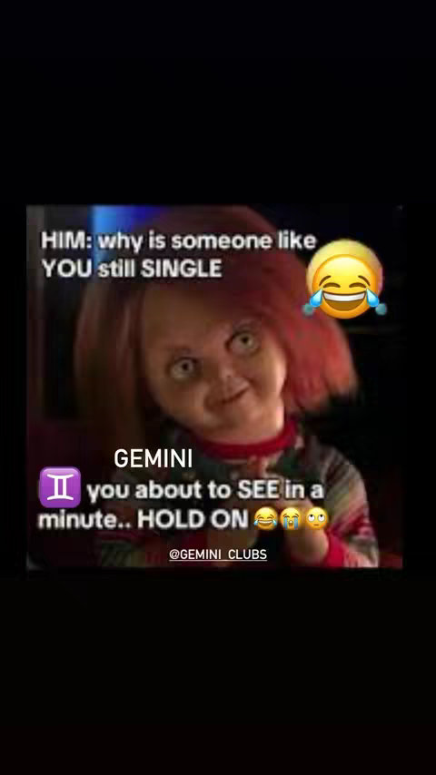 The cover presents a vertical image featuring a meme with a Chucky doll, known from the horror movie franchise. The doll has red hair, a stitched face, and is placed over a dark background. Text elements are overlaid, including a dialogue bubble and caption, with emojis adding to the visual communication, alluding to a humorous context.