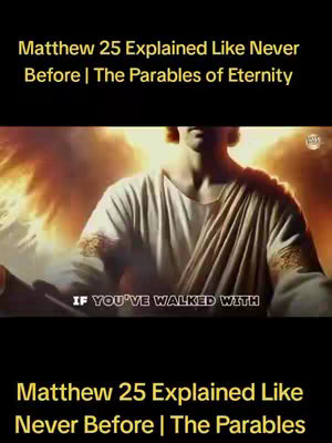 The image features religious imagery with a figure in white robes emerging from a bright, golden background with wings on either side of the figure and text at the top and bottom.