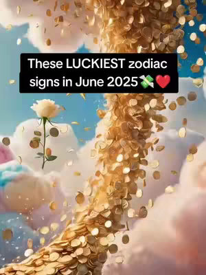 The image is a digital illustration with a whimsical, dreamy aesthetic. A black rectangle, which contains the hook text, is positioned horizontally in the middle, with green and red emojis on the right side of the text. In the background, a cloudy sky transitions from light blue to pale pink, and a yellow stream of coins flows downwards, as if from a golden faucet. A single white rose rises from a cloud on the lower left side of the image, and some gold coins are floating around the rose.