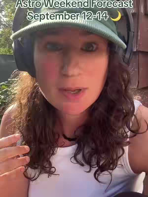 The cover image is a medium close-up. A person wearing a light green corduroy cap, black headphones, and a white tank top is filmed in front of a green leafy background. The person is looking directly at the camera with an open mouth, lips slightly parted, an intent expression in their eyes. Their right hand is up and slightly open as if they are speaking or giving information.