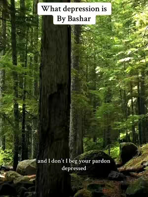 A dense forest scene with a caption overlay. The image features many tall trees with green foliage, creating a lush environment. The composition is vertical, with the trees and the forest floor taking up most of the frame. In the foreground, a large tree trunk is prominently featured. The lighting appears natural, and the colors are predominantly greens and browns.
