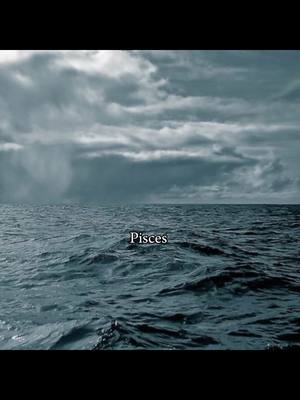 The cover image shows a grayscale seascape dominated by a moody sky. The sky is filled with thick, dark clouds, suggesting a storm, which is reflected in the choppy waves of the sea. The phrase 'Pisces' is centrally placed near the bottom of the image, overlaying the water.