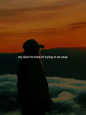A silhouette of a person wearing a cap is standing against a backdrop of a sunset, with text overlaid.