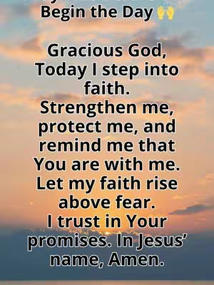 The cover image features a prayer written in a white font, overlayed on top of a scenic sky background with clouds during either sunrise or sunset.