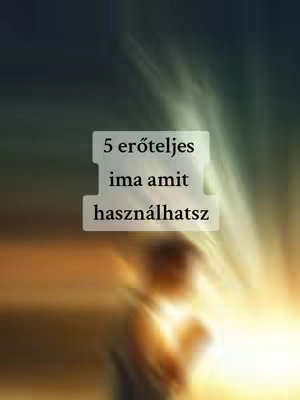 The image features a slightly blurred background with a gradient of colors, transitioning from dark blue to golden yellow, suggesting a sunrise or a celestial glow. Centered on the image is a white rectangular box with rounded corners containing text in Hungarian, informing the viewer about a spiritual topic. The overall composition has a soft, ethereal feel.