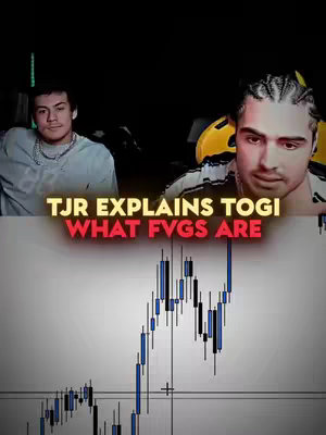 The cover image shows two men in the top portion, with a graphic overlay displaying text. Below, there's a chart illustrating a stock price with candles. The overall composition suggests a trading tutorial on a stock analysis platform.