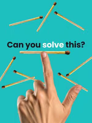 The cover image shows a hand with the index finger up, balancing a matchstick on it. Surrounding the matchstick are other matchsticks angled around the center one. The background is a teal color.