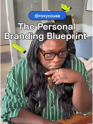 A woman with long, dark hair and glasses is looking down pensively. She is wearing a green and white striped shirt. Text overlays include the creator's handle and the video title.