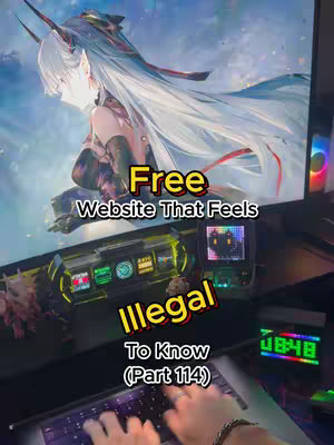 The cover image shows a person's hands typing on a keyboard. There is a computer screen behind them, displaying a colorful anime-style illustrated character. The screen is framed by various electronic devices, creating a tech-heavy background including a digital clock. Yellow and red text overlays add information to the image.