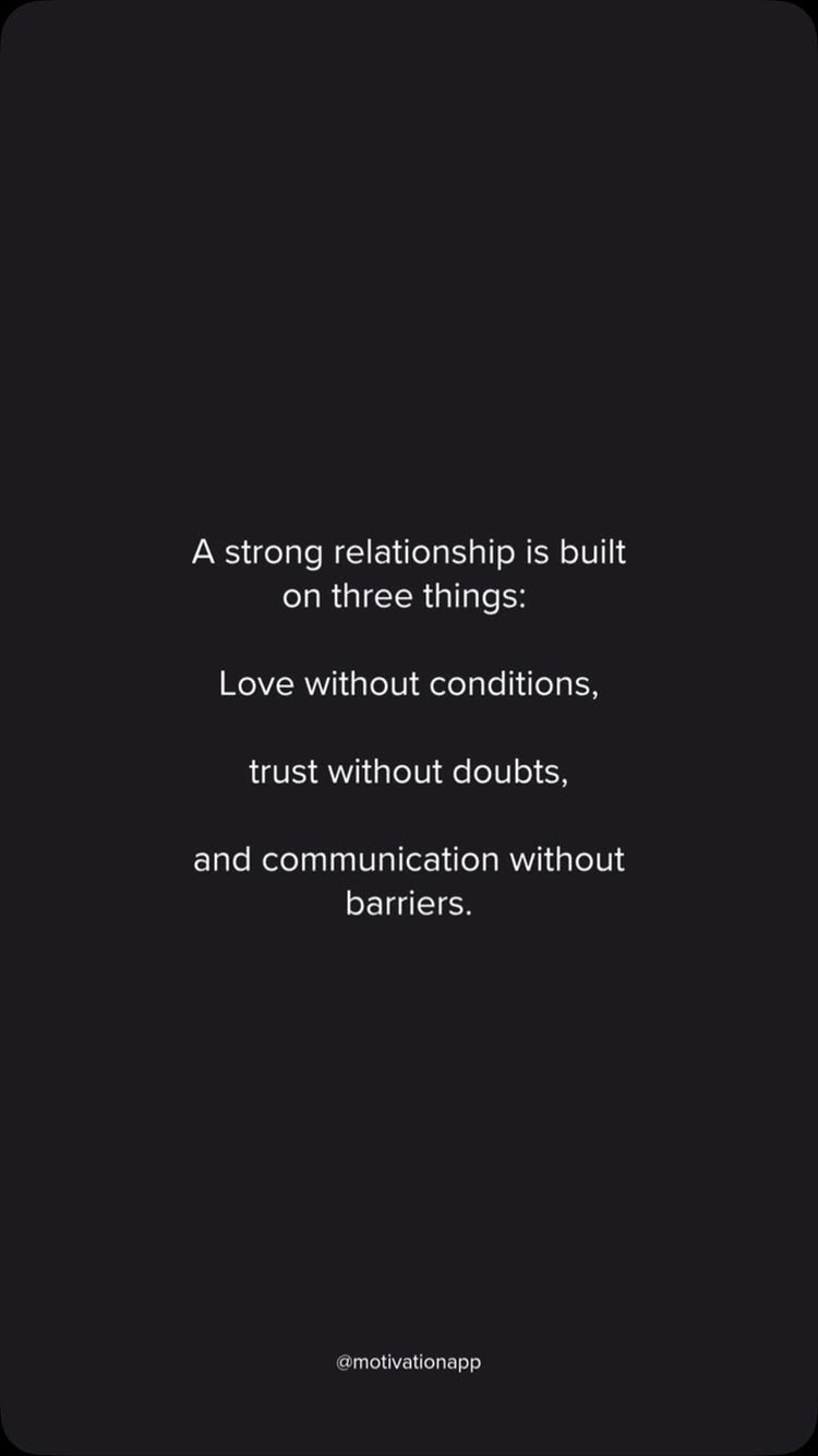 A black background with white text in a centered layout. The text reads a quote about relationships.