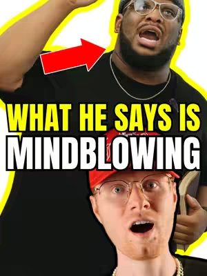 The cover image is composed of two individuals, overlayed with a hook text. The foreground features a man with fair skin, a red baseball cap, and glasses, looking surprised with his mouth open. Below is a man of darker complexion, wearing glasses and an open-mouthed surprised expression, with a red arrow pointing from his neck to the hook text at the top. The background is a combination of colors, including shades of white, black, and yellow, all with an eye-catching design meant to draw attention.