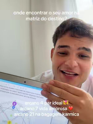 A young man with short dark hair and a piercing is holding a laptop, smiling and looking at the camera. Text overlays the image, while the laptop screen displays a colorful chart with symbols and lines.
