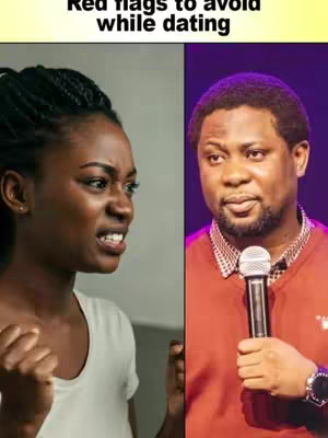 The cover image is split vertically. On the left side, a dark-skinned woman with braids is shown giving an angry expression. On the right side, a man with a microphone is speaking.