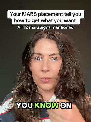 A woman with long, wavy brown hair looks directly at the camera. Text overlays at the top and bottom of the image. The background is a neutral, blurred dark shade.