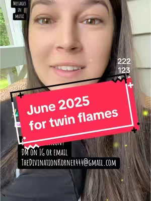 A woman with light skin is the main focus of the image, her face filling most of the frame. She appears to be smiling slightly. A red rectangular overlay with white text is positioned across the bottom, and white text and numbers are also present. The background is blurred, but a glimpse of greenery suggests an outdoor location.