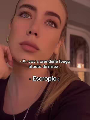 A close-up shot of a woman with blonde hair and a serious expression. The background is blurred, and text overlays are used to create a narrative.