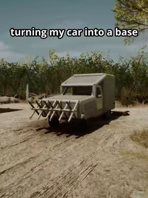The cover image depicts a modified military-style truck parked on a dirt road. The truck has a protective cage around the front and reinforced sides, suggesting it's been converted for survival or combat. The background includes trees and a clear sky, indicating an outdoor setting. The lighting appears natural with shadows.