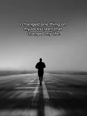 A grayscale image featuring a silhouetted figure of a person running along a road or runway, with text overlayed at the top. The person is in motion, with blurred background suggesting speed and focus.
