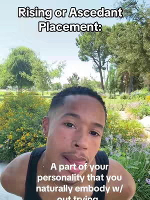A selfie-style shot with a medium shot of a person with a background. The person is a man with short black hair, a dark tank top, and a small earring and small necklace. He's outdoors near lush, green vegetation. Text overlays enhance the video's message.