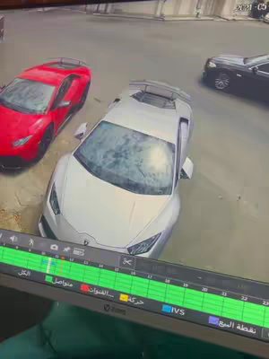 The cover image shows an overhead view of a parking area with several cars. A red sports car is parked on the left side of the frame, beside it, a silver sports car is parked in front of the other cars. The frame of a digital security system is visible at the top of the image, displaying timestamp of the cars.