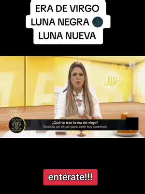 The cover image features a woman speaking in a studio setting, with text overlays indicating astrological themes. She is positioned in front of a yellow background. Text banners with information regarding the topic are visible.