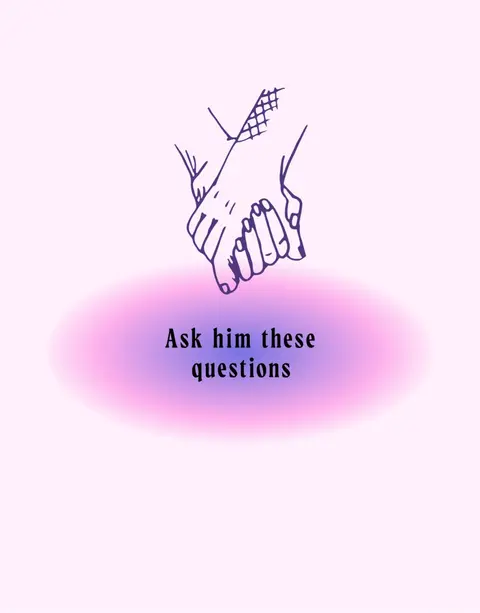 The image features a simple design with a light pink background. In the upper half, two hands are drawn, clasped together. Below, a blurred, oval-shaped gradient in shades of pink and purple provides a background for the text overlay.