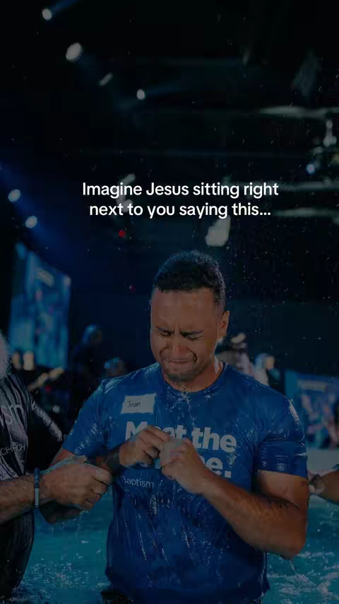 The cover image features a man, seen from the chest up, standing in pool. He appears to be undergoing baptism, as water splashes around him. His face is contorted in an expression of emotion, perhaps relief or regret. Text overlays the image, adding a message of redemption and reflection. The lighting suggests an indoor environment, possibly a church or event space.