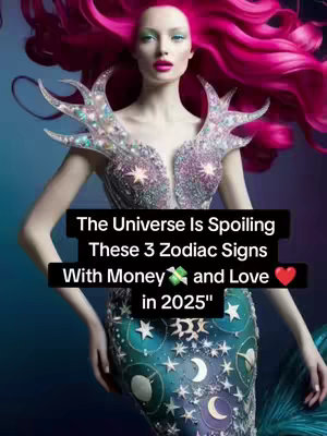 An AI-generated image featuring a woman with pink hair and an ornate, sparkling dress. She is the central figure, with a blurred background that adds depth and focus to the image. Overlay text at the bottom gives context to the content.