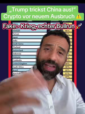 A man with a beard is talking to the camera. Behind him, there is a table that contains a few columns, the first column is a list of country names, the second column is data.