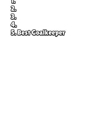 The image has a white background. On the top, there are numbers from 1 to 4, followed by a fifth, and then text that says 'Best Goalkeeper' in a bold, black font.