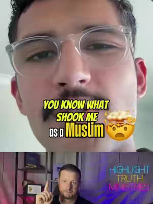 The cover image is vertically oriented, with a split-screen design. The top portion shows a close-up of a man's face wearing glasses with an added text overlay, and a surprised emoji over a glass of foamy liquid. The bottom portion of the screen contains a recording of a man with a logo.