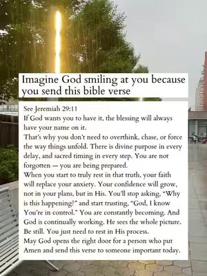 The image shows a vertical composition. At the top, there's a bright, yellow-white light resembling a sunburst or a heavenly glow, likely a stylistic effect. Below that, a rectangular area containing text overlays sits prominently, structured like a text message or a concise article. The background appears to be a blurred outdoor scene; possibly a city.